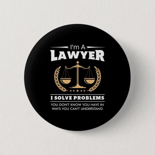 Ik ben een advocaat die problemen oplost ronde button 5,7 cm (Voorkant)