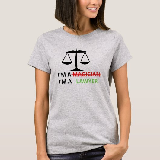 Ik ben een advocaat, geen magiër grappigheidsprijs t-shirt (Voorkant)