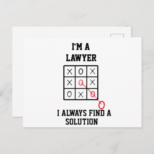 Ik ben een advocaat, ik vind altijd een oplossing  briefkaart (Voorkant / Achterkant)