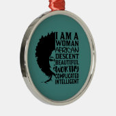 Ik ben een Afrikaanse vrouwendescent (Natuurlijke  Metalen Ornament (Rechts)