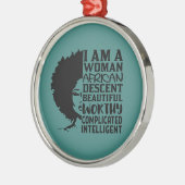 Ik ben een Afrikaanse vrouwendescent (Natuurlijke  Metalen Ornament (Links)