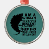Ik ben een Afrikaanse vrouwendescent (Natuurlijke  Metalen Ornament (Voorkant)