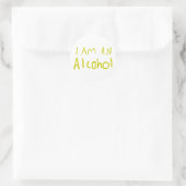 Ik ben een Alcohol Ronde Sticker (Tas)