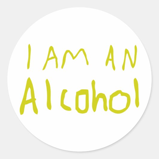 Ik ben een Alcohol Ronde Sticker (Voorkant)