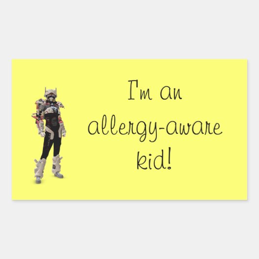 Ik ben een allergie-bewust kind! rechthoekige sticker (Voorkant)