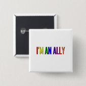 Ik ben een Ally Square Button (Voorkant /achterkant)