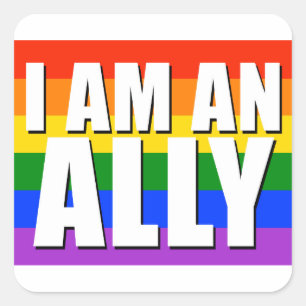 Ik ben een Ally Square Sticker