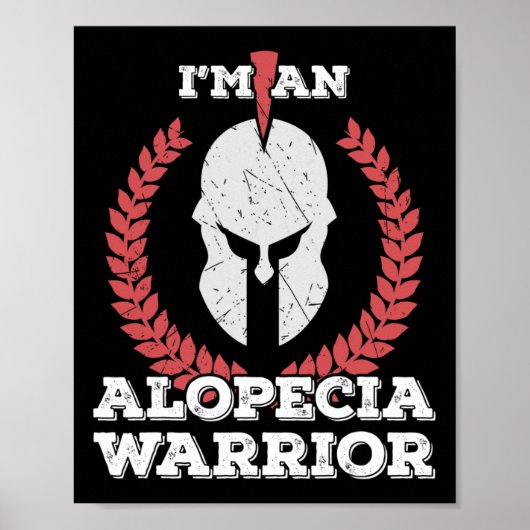 Ik ben een Alopecia Warrior Alopecia Areata Awaren Poster (Voorkant)