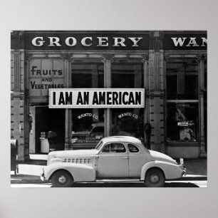 Ik ben een Amerikaan, 1942. Oude foto Poster
