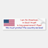 Ik ben een Amerikaan Bumpersticker (Voorkant)