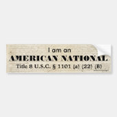 Ik ben een AMERIKAANSE NATIONALE Bumpersticker (Voorkant)