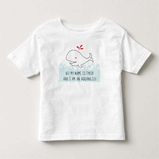 IK BEN EEN AQUAHOLIC WHALE Toddler Fine Jersey THR Kinder Shirts (Voorkant)