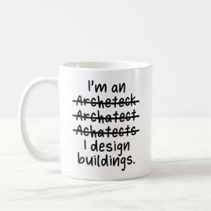 Ik ben een architect, ik redd levens - Misspellen Koffiemok