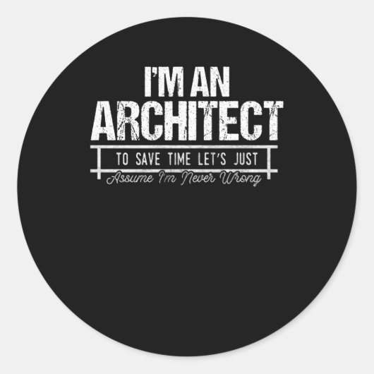 Ik ben een architect ronde sticker (Voorkant)