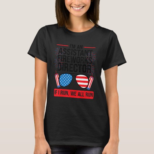 Ik ben een assistent Fireworks Director American F T-shirt (Voorkant)