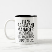 Ik ben een assistent-manager... wat is dat net als tweekleurige koffiemok (Links)