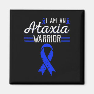 Ik ben een Ataxia Warrior Blue Ribbon Awareness Magneet