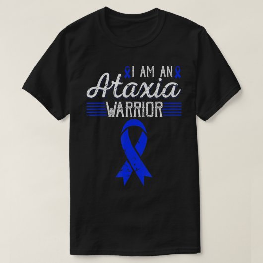 Ik ben een Ataxia Warrior Blue Ribbon Awareness T- T-shirt (Design voorkant)
