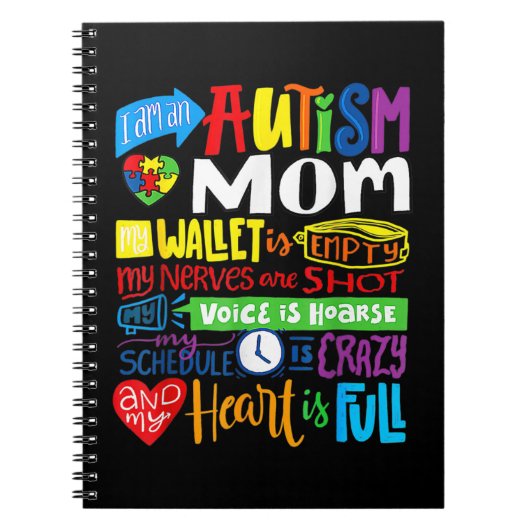 Ik ben een Autism Mam Wallet Empty Proud Autism Mo Notitieboek (Voorkant)
