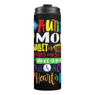Ik ben een Autism Mam Wallet Empty Proud Autism Mo Thermosbeker