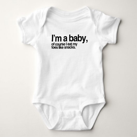 Ik ben een baby, natuurlijk eet ik mijn tenen als  romper (Voorkant)