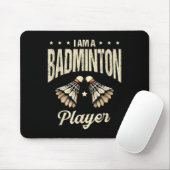 Ik ben een badminton speler racket shuttle muismat (Met muis)