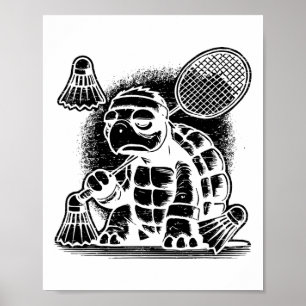 Ik ben een badminton speler racket shuttle poster