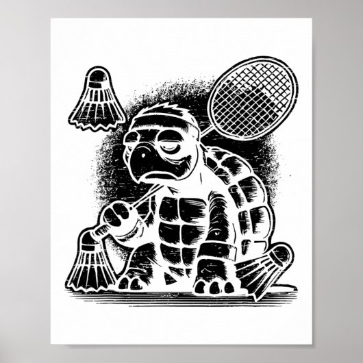 Ik ben een badminton speler racket shuttle poster (Voorkant)