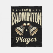 Ik ben een badmintonspeler Racket Shuttle 1 Fleece Deken (Voorkant)
