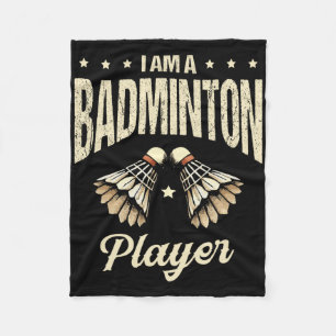 Ik ben een badmintonspeler Racket Shuttle 1 Fleece Deken