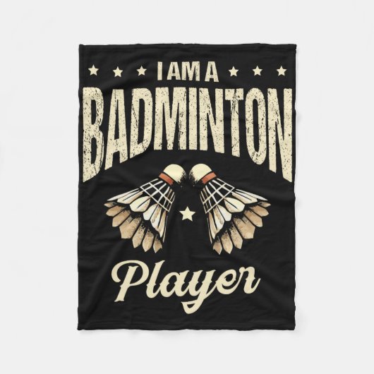 Ik ben een badmintonspeler Racket Shuttle 1 Fleece Deken (Voorkant)