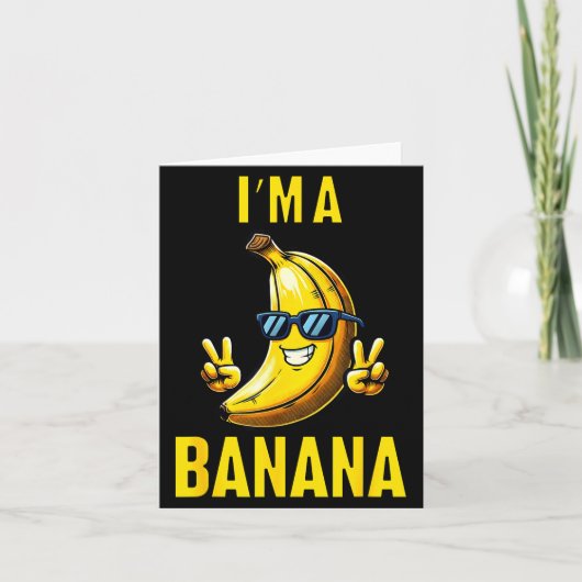 Ik ben een banaan Funny Cartoon Humor Design  Kaart (Voorkant)