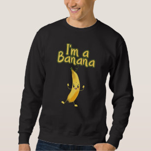 Ik ben een banaan grappige vrouwelijke banaan-gele trui