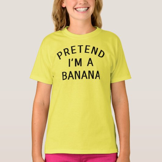 Ik ben een Banana Costume Halloween Lazy Easy T-shirt (Voorkant)
