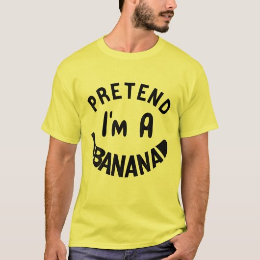 Ik ben een Banana Costume Halloween Lazy Easy T-shirt (Voorkant)