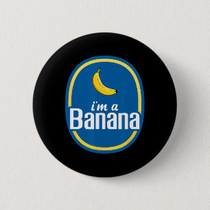 Ik ben een bananenkostuum Halloween Fruit Yellow F Ronde Button 5,7 Cm