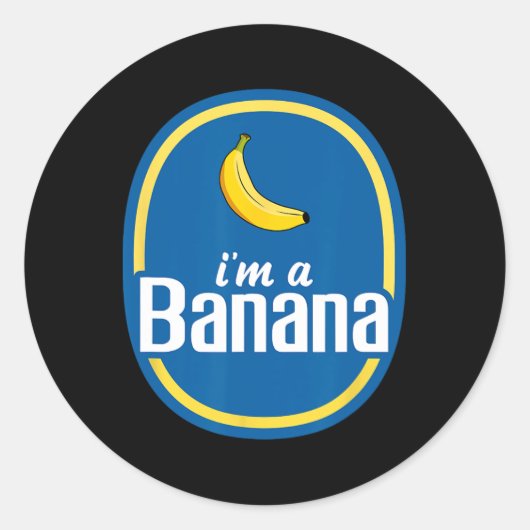Ik ben een bananenkostuum Halloween Fruit Yellow F Ronde Sticker (Voorkant)
