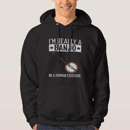 Ik ben een banjo in een menselijke kostume hallowe hoodie (Voorkant)