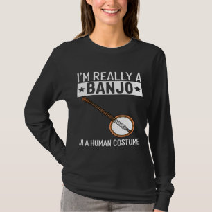 Ik ben een banjo in een menselijke kostume hallowe t-shirt