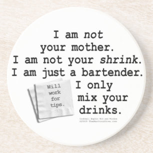 Ik ben een Bartender Coaster Zandsteen Onderzetter
