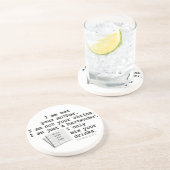 Ik ben een Bartender Coaster Zandsteen Onderzetter (Zijkant)