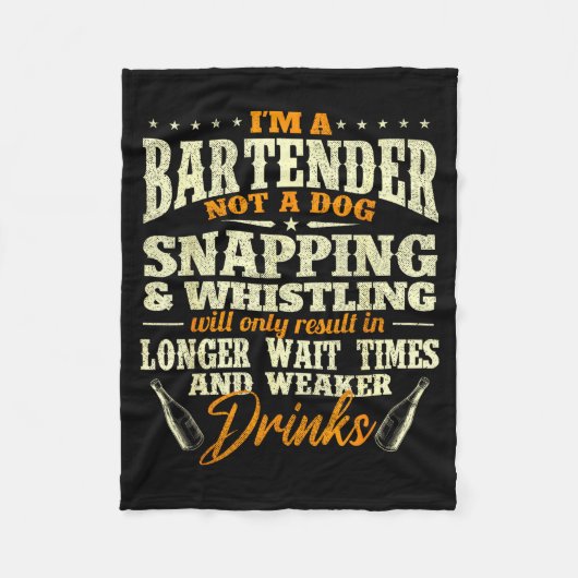 Ik ben een Bartender Niet een Hond - Tapster Barte Fleece Deken (Voorkant)