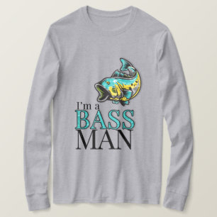 Ik ben een BASS MAN Funny Vissen Theme T-shirt
