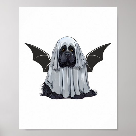 Ik ben een Bat Ghost Dog. Schattigee hond verkleed Poster (Voorkant)