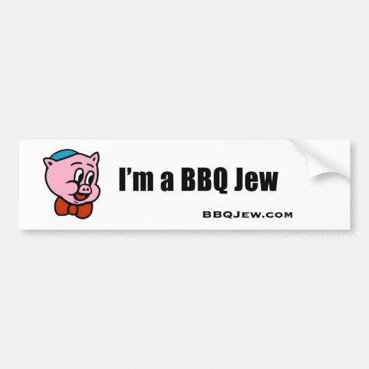 Ik ben een BBQ Jew Bumpersticker (Voorkant)