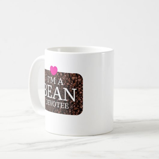 Ik ben een Bean Devotee, Coffee Print Mok (Voorkant links)