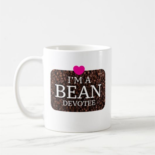 Ik ben een Bean Devotee, Coffee Print Mok (Links)