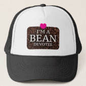Ik ben een Bean Devotee, Coffee Print Trucker Hat Trucker Pet (Voorkant)
