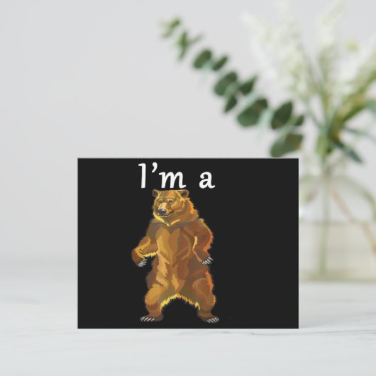 Ik ben een Beer Grizzly en Brown Beren Feestdagenkaart (Staand voorkant)