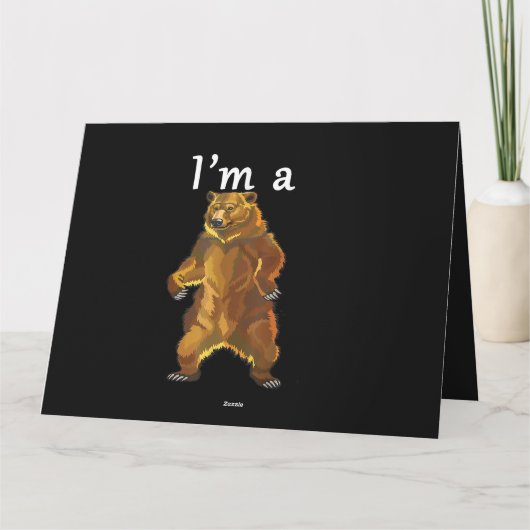 Ik ben een Beer Grizzly en Brown Beren Kaart (Achterkant)